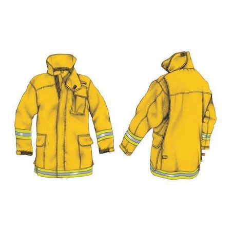 Wildland Coat, 2XL, Nomex, Hook-and-Loop, Zipper Closure MPN:CWLD-D29-000-41-YYY - XXL