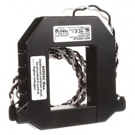 Split Core Current Transformer, 0 to 800A, 0 to 5A, 2 ft 16 AWG Leads MPN:PDS-CTSC-082