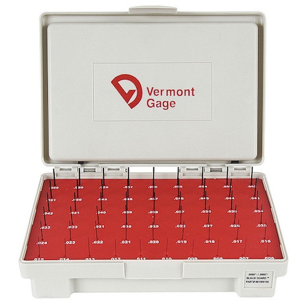 Pin Gage Set, Plus, 0.20-1.28mm, Black MPN:902100100