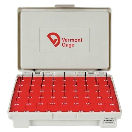 Pin Gage Set, Minus, 0.20-1.28mm, Black MPN:902200100