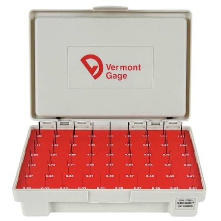 Pin Gage Set, Plus, 0.21-1.29mm, Black MPN:902300100