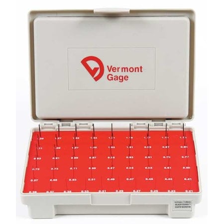 Pin Gage Set, Minus, 0.21-1.29mm, Black MPN:902400100
