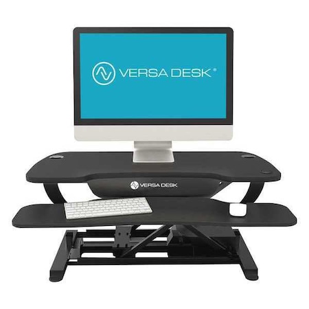 Electric Adjustable Table Electric Sit-Stand Desk, 24 in D X 36 in W X MPN:VDPP-3624-BB