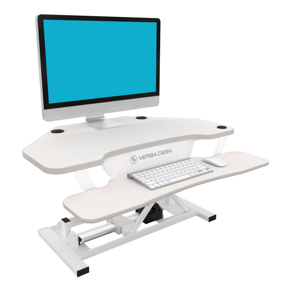 VersaDesk PowerPro 36inW Electric Adjustable Standing Corner Desk Converter, White MPN:OD7643624-00-05
