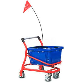 VersaCart ® Kiddy EZcart for (1) 28 Liter Plastic Shopping Basket Metallic Gray Pack Qty of 2 101-010-MTG