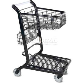 VersaCart® Flatbed Retail Shopping Cart 2 Cu Ft Metallic Gray 101-350-B-MTG 101-350-B-MTG
