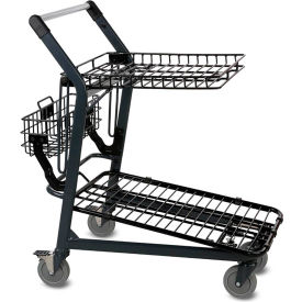 VersaCart Tote Cart with Retractable Grid Tray Top & Lower Bumpers Dark Gray 101-570 DGY