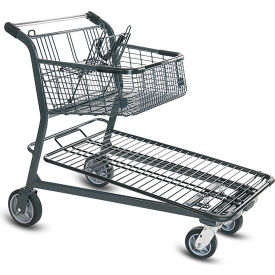 VersaCart Utility Cart with Child Seat & Shopping Basket Top 2.95 Cu. Ft. Capacity Dark Gray 101-858-C DGY