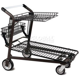 VersaCart® Retractable Tray Top Shelf Lawn & Garden Shopping Cart Dark Gray 101-875-B-DGY