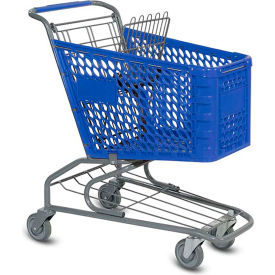 VersaCart V Plastic Shopping Cart 4.97 Cu. Ft. Capacity Dark Blue 103-072 DBL