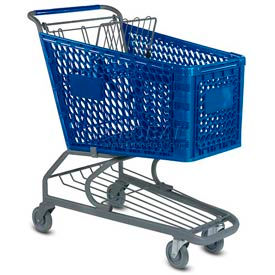 VersaCart® Blue Plastic Shopping Cart 5.2 Cu. Ft. Capacity 103-145-DBL-BH 103-145-DBL-BH