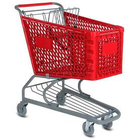 VersaCart® Red Plastic Shopping Cart 5.2 Cu. Foot Capacity 103-145-RED-BH 103-145-RED-BH