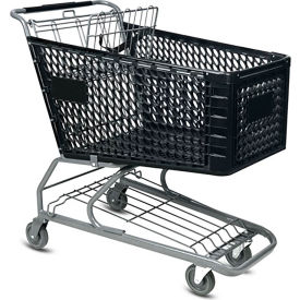 VersaCart V Plastic Shopping Cart 11.82 Cu. Ft. Capacity Black 103-172 BLK