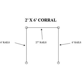 VersaCart® 2'x6' Indoor Corral 2-End & 2-Corner Posts 2-27