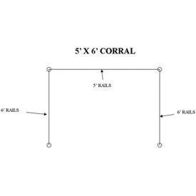 VersaCart® 5'x6' Indoor Corral 2-End & 2-Corner Posts 2-5' & 4-6' Rails 16-Anchors 570-506