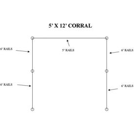VersaCart® 5'x12' Indoor Corral 2-End Center & Corner Posts 2-5' & 8-6' Rails 24-Anchors 570-512
