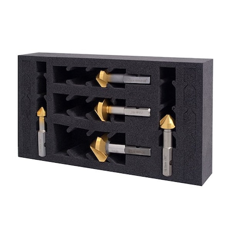 HMT Countersink Set, 3/8, 1/2, 5/8, 3/4, 1 in., 82 Degree MPN:603065-5SET