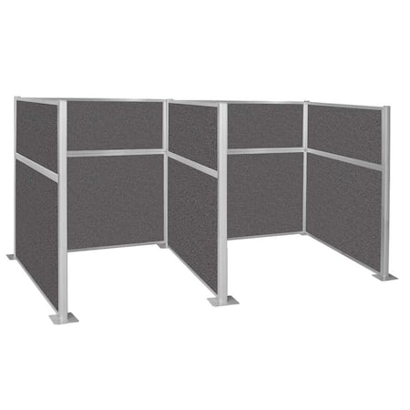 Pre-Configured Hush Panel Cubicle 6' x 6' Charcoal Gray Fabric MPN:1859407