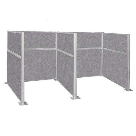 Pre-Configured Hush Panel Cubicle 6' x 6' Cloud Gray Fabric MPN:1859408