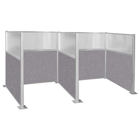 Pre-Configured Hush Panel Cubicle 6' x 6' W/ Window Cloud Gray Fabric MPN:1859608