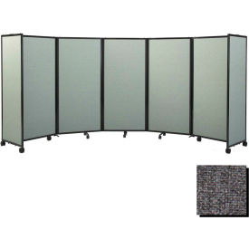 Portable Mobile Room Divider 6'x14' Fabric Charcoal Gray 1172507