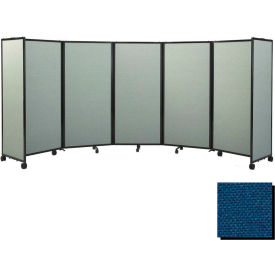 Portable Mobile Room Divider 6'x25' Fabric Navy Blue 1172903