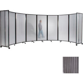 Portable Mobile Room Divider 6'x14' Polycarbonate Gray 1272504
