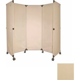 Portable Mobile Room Divider 6' Beige 1706101