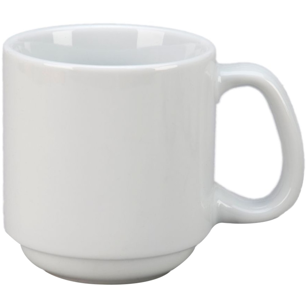 Hoffman Vertex Argyle Stackable Porcelain Summit Mugs, 10 Oz, White, Pack Of 36 Mugs MPN:SM-P