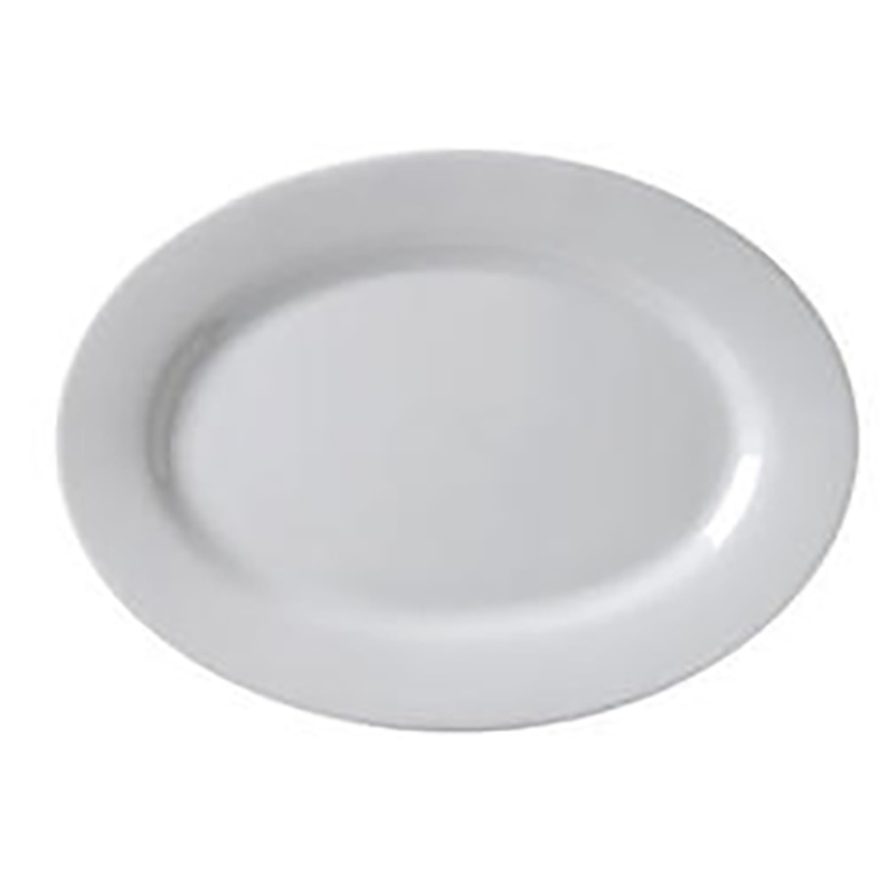Hoffman Vertex China Ceramic Argyle Collection Rolled Edge Platters, 9-3/4in, Bright White, Case Of 24 Platters MPN:ARG-12/6