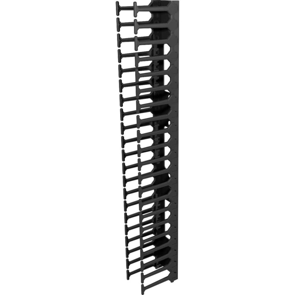 Vertiv Vertical Cable Wire Organizer with finger slots - 42U___REALPIPE___ 800mm (VRA1016) - Black - 2 Pack - 42U Rack Height - 19in Panel Width - Metal MPN:VRA1016