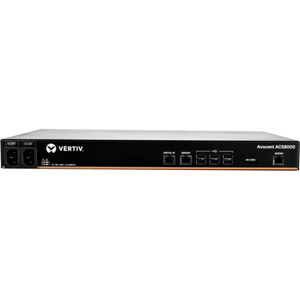 Vertiv Avocent ACS8000 Serial Console - 16 port Console Server - Modem - Dual AC - Advanced Serial Console Server - ACS8016MDAC400 MPN:ACS8016MDAC-400