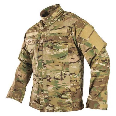 Tactical Shirt, 50% Cotton, 50% Nylon, Hook-and-Loop, Zipper, 6 Pocket(s), Camouflage, S MPN:F1 VTX8820