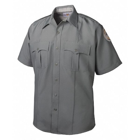 Men's Short Sleeve Work Shirt, Polyester, Gray MPN:TDOC85R78Z 01 15.5