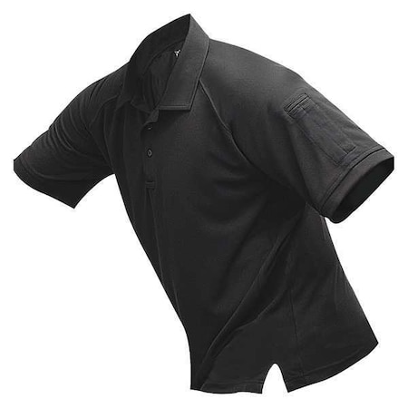 Tactical Polo Shirt, Polyester, Button Front, 2 Pocket(s), Black, 4Xl MPN:VTX4000BKP