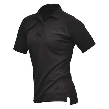 Tactical Polo Shirt, Polyester, Button Front, 2 Pocket(s), Black, XS MPN:VTX4010BKP