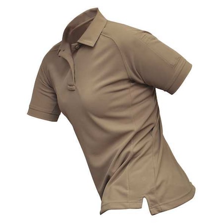 Tactical Polo Shirt, Polyester, Button Front, 2 Pocket(s), Tan, M MPN:VTX4010TNP