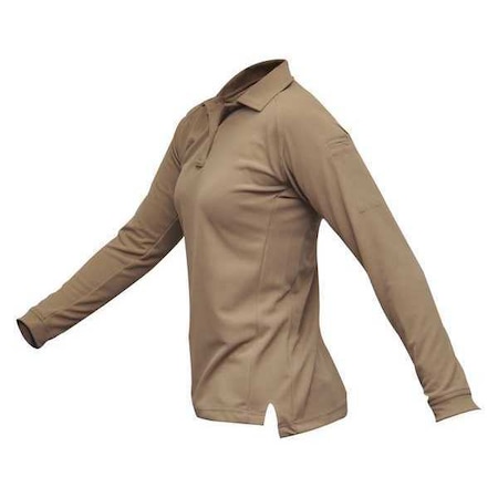 Tactical Polo Shirt, 100% Polyester, Button Front, 2 Pocket(s), Tan, XS MPN:VTX4030TNP