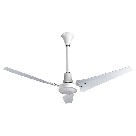 Ceiling Fan, 56 in Blade Dia, 3 Blades, 5 Speeds, 120V AC, Powder Coated, White MPN:118149