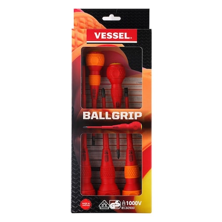 Insulated Screwdriver, Ball Grip, 5PCS Set MPN:2005PBU
