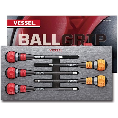 BALL GRIP Ratchet Screwdriver 5PC. Set MPN:22005EVA