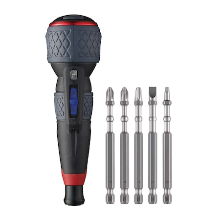 Rechargeable Screwdriver, 5PCS Bit Set MPN:220USBP5U