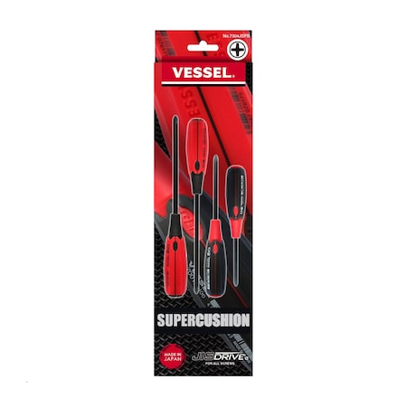 Screwdriver, Super Cushion, 4PCS Set MPN:7304JSPB