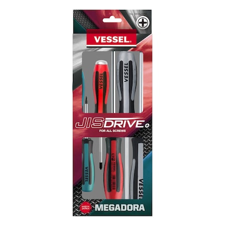 Screwdriver, JIS, Megadora, 6PCS MPN:9806JSPB