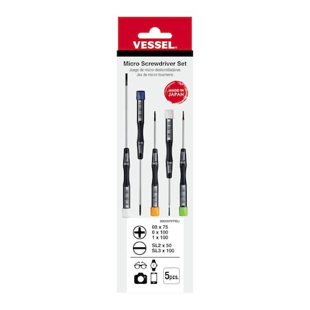 Micro Screwdrivers Set, PH 3 Pcs, SL 2 Pcs MPN:99005PFPBU