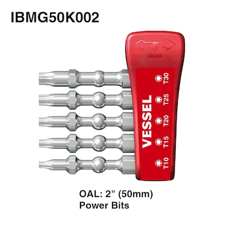 IMPACT BALL Torsion Bit ASSORTx50, PK5 MPN:IBMG50K002
