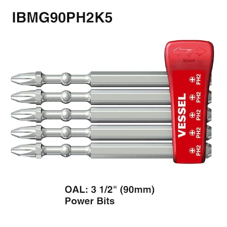 IMPACT BALL Torsion Bit PH2x90, PK5 MPN:IBMG90PH2K5