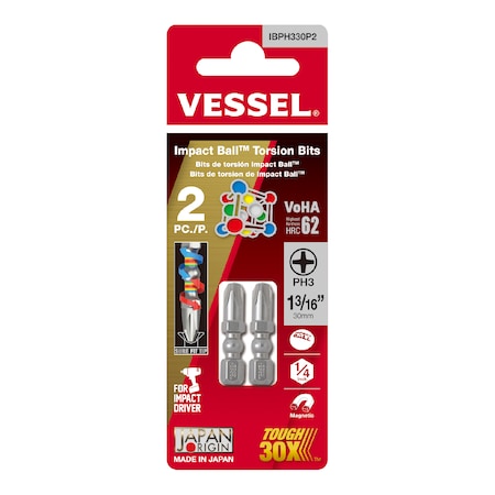IMPACT BALL Torsion Bit PH3x30, PK2 MPN:IBPH330P2