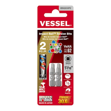 IMPACT BALL Torsion Bit SQ3x30, PK2 MPN:IBSQ330P2