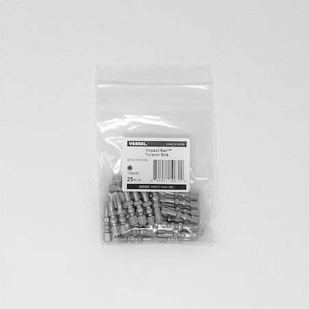 IMPACT BALL Torsion Bit T25x30, PK25 MPN:IBTX2530P25K